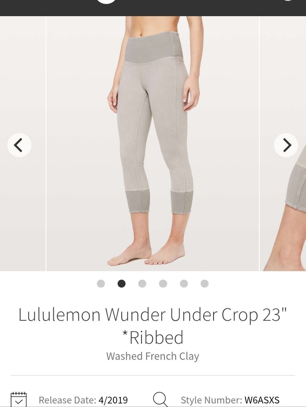 lululemon athletica Ribbed Wunder Under Crop Leggings in Washed Clay Size 10